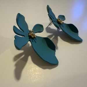 Elegant Teal Earrings Floral